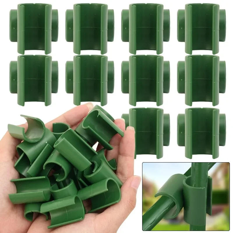 Description Picture 3 of item5-50Pcs Garden Cross Clip Plastic Fastener Plant Support Connecter Clamp Rod Plant Grafting Garden Frame Rod Connector Supplies