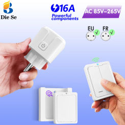 RF 433MHz Wireless Smart Sockets AC 220V 16A European Plug Wireless Magnetic Panel and Push Button Switch for  Home Appliance
