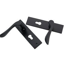 Black Finish Door Handle Complete Lock Set Door Lock Enhanced Security Interior And Exterior Use Easy Installation