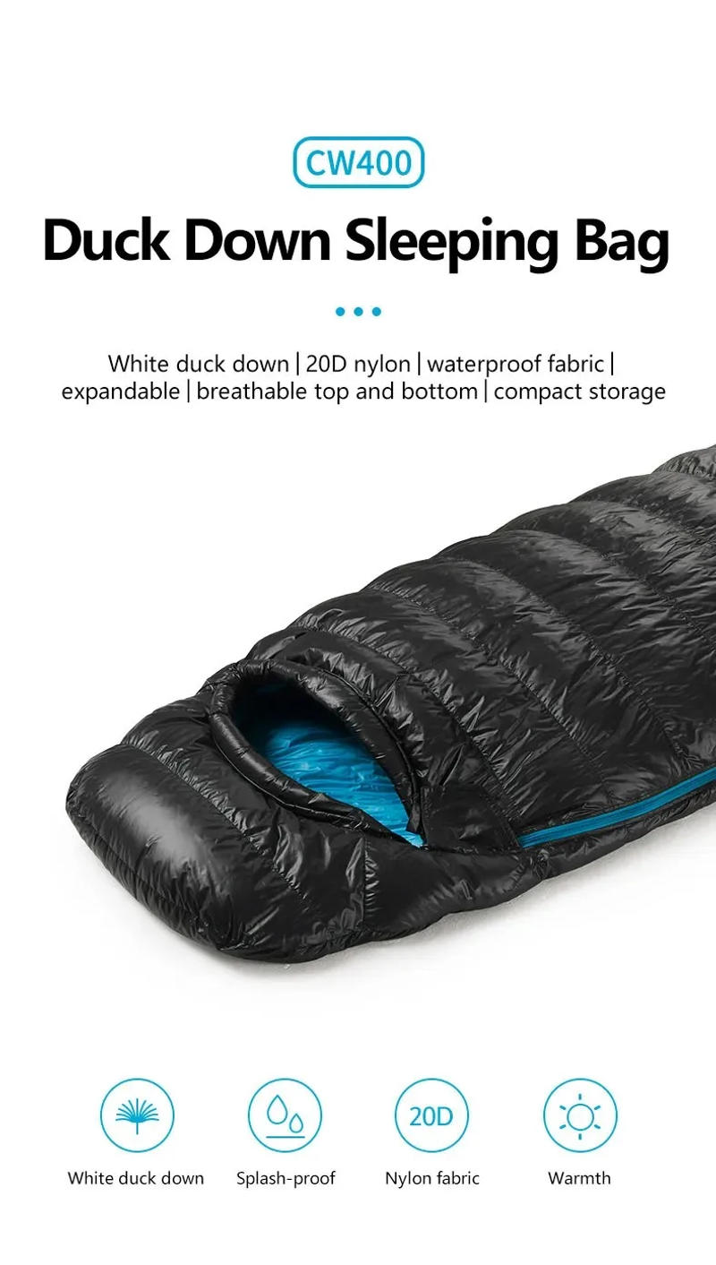 Description Picture 3 of itemNaturehike Sleeping Bag CW400 Ultralight Thickened Duck Down Warm Winter Sleeping Bag Outdoor Travel Hiking Camping Sleeping Bag