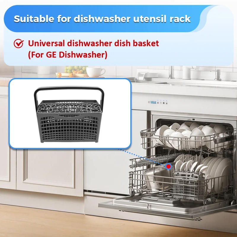 Description Picture 2 of itemUniversal Dishwasher Cutlery Storage Basket Multi-functional Silverware Storage Rack for LG/GE/Bosch/Maytag/Kenmore Dishwashers