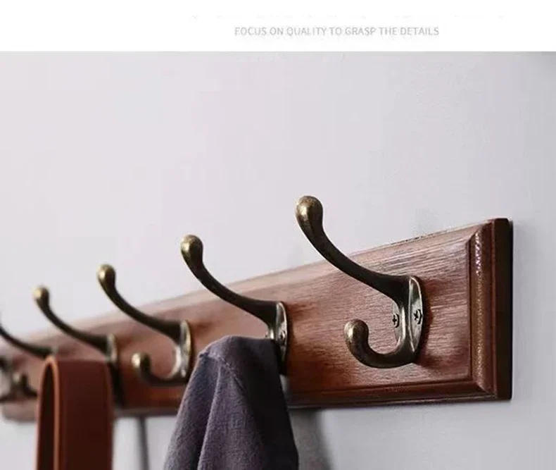 Description Picture 5 of itemWall Mounted Solid Wood Coat Rack with Hooks Hats Clothes Hanger Closet Organizer Perchero Furniture for Hallway Entrance Decor