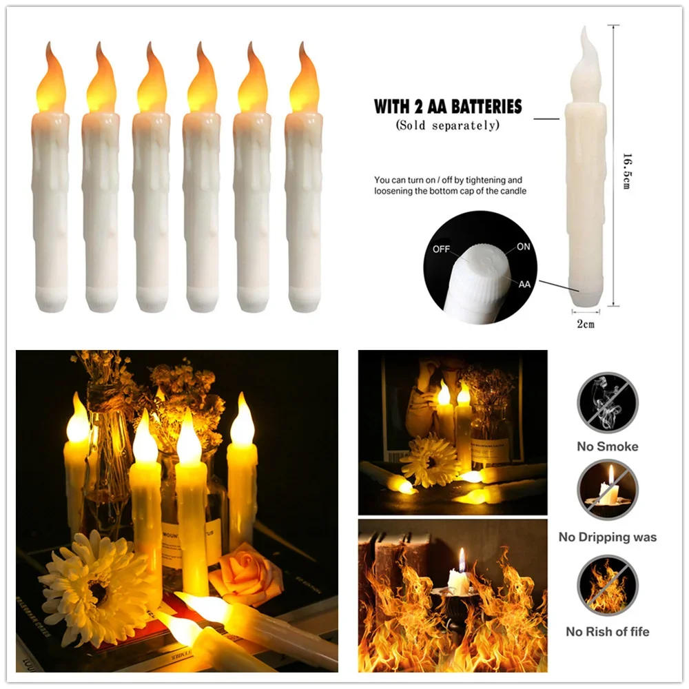 Description Picture 2 of itemFlameless Window Candles with Removable Holder & Timer Remote  Battery Operated LED Flickering Light for Christmas Decoration