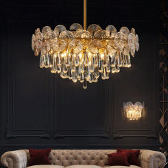 Nordic Luxury Living Room Lotus Pendant Lamp 2024 Modern Crystal Chandeliers Bedroom Restaurant Hotel Home Decor Lustre Fixtures