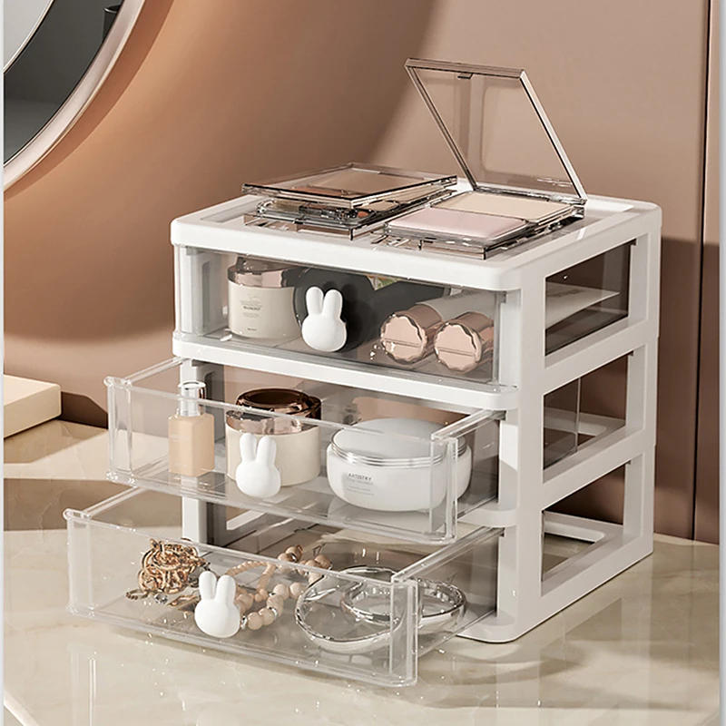 Description Picture 2 of itemTransparent Desk Organizer Drawer Cute Plastic Clear Organizing Boxes Stationery Storage Box Container for Home School Office