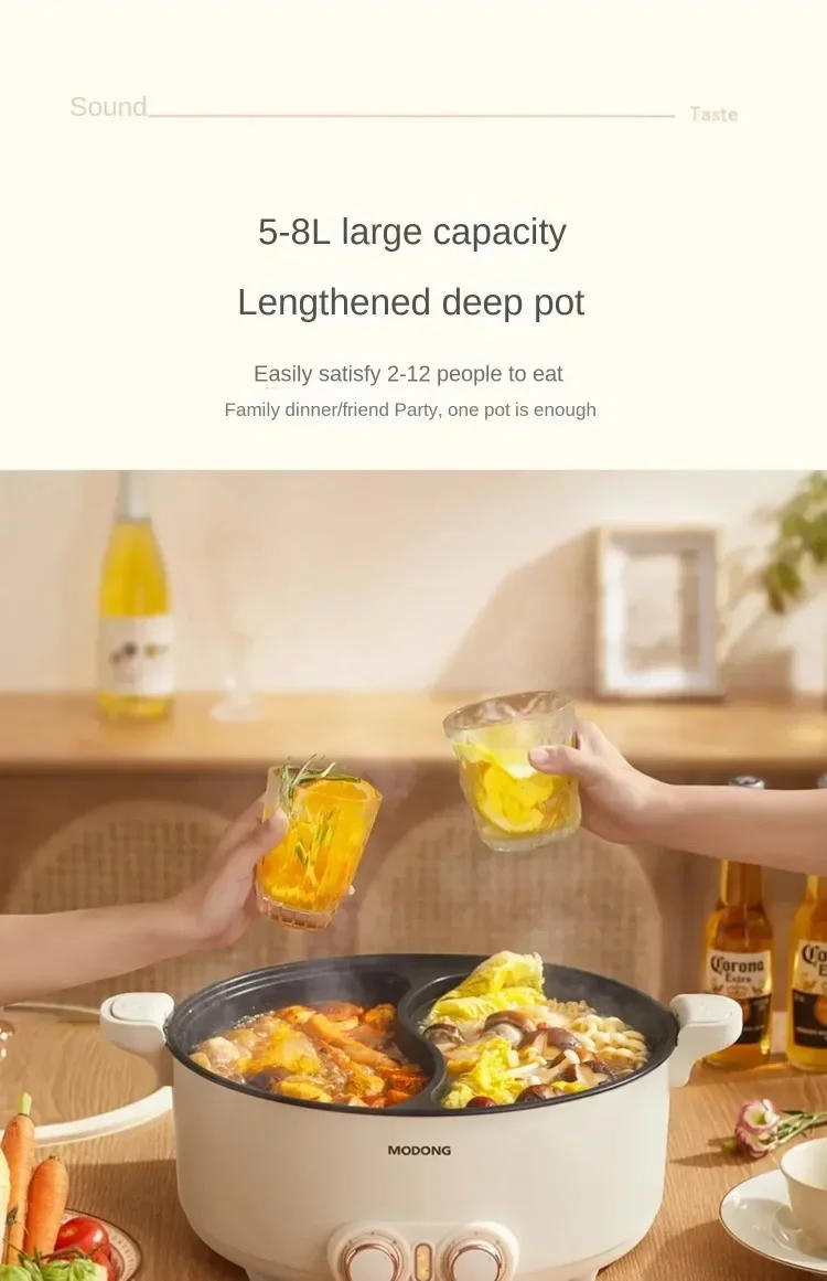 Description Picture 6 of item220V Modong Electric Hot Pot, Yin-Yang 2-Flavor, Multifunctional Cooker with Large Capacity for Family Use C