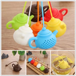 Silicone Tea Infuser Teapot-Shape Strainer Tea Bag Leaf Filter Diffuser Teaware Teapot Accessory Kitchen Gadget