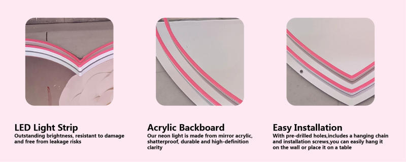 Description Picture 5 of itemCustom Silver Mirror Neon LED Sign, Room Decor, Party Atmosphere, Wall Decor, Business Logo, Name Design, Birthday Gift