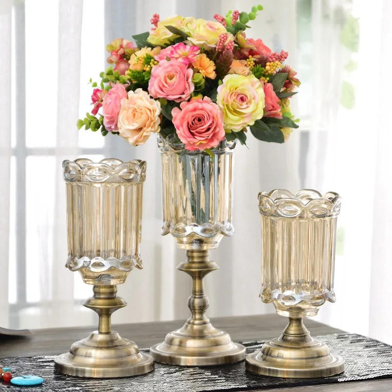 Description Picture 5 of itemGlass Vase Nordic Creative Decoration Crystal Table Flower Rose Vase Home Living Room Flower Arrangement Hydroponics Accessories