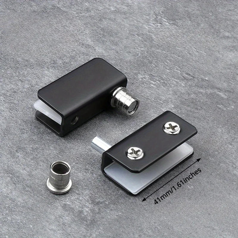 Description Picture 4 of item2pcs Shower Door Hinges Cabinet Glass Hinge Clamp Without Drilling Side Mounted Frameless Glass Door Upper And Lower Hinge