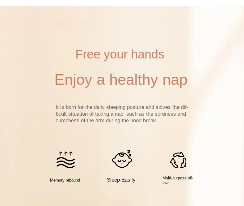 Description Picture 5 of itemMultifunction Memory Foam Neck Pillow Slow Rebound Soft Travel Pillow for Sleeping Cervical Health Massage Nap Pillows