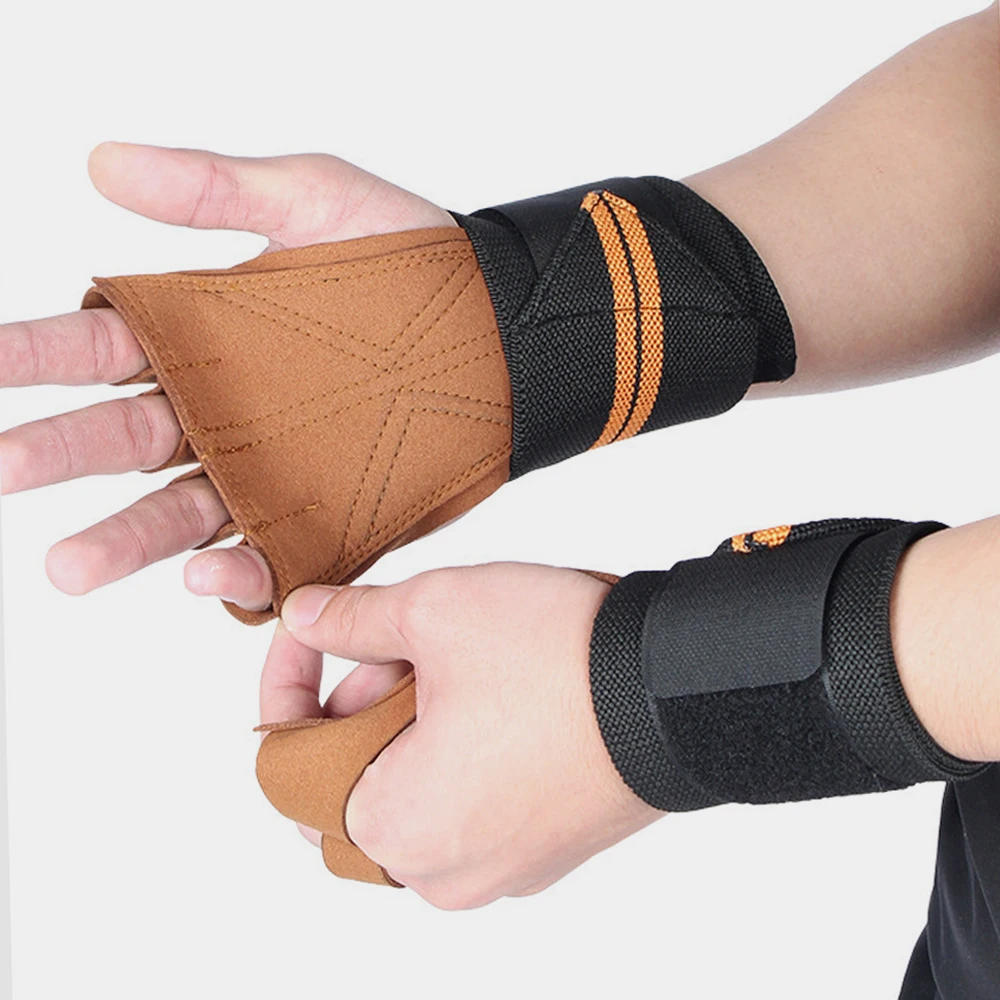 Description Picture 6 of item1Pair Gym Fitness Weight Lifting Gloves with Elastic Ventilated Wrist Wrap Support for Men Women Cross Training Bodybuilding