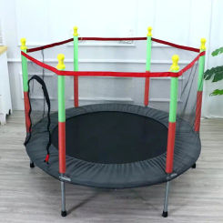 New Trampoline for Children Exercise Trampoline with Protective Net Equipped Indoor Sports Entertainment Support 100 KG