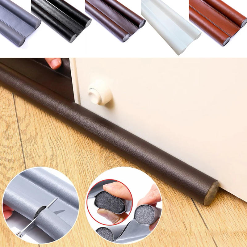 Description Picture 2 of itemDoor Bottom Windproof Leather Seal Strip Draught Excluder Stopper Guard Double Protector Wind Sweep Blocker Sealer Soundproof