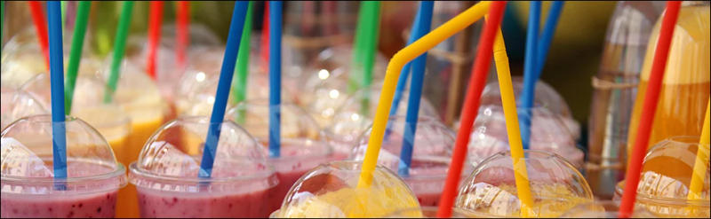 Description Picture 2 of item100-Pack Solid Colors Flexible Drinking Straws, Plastic Disposable Bendy Straws - 7.75" x 0.23"