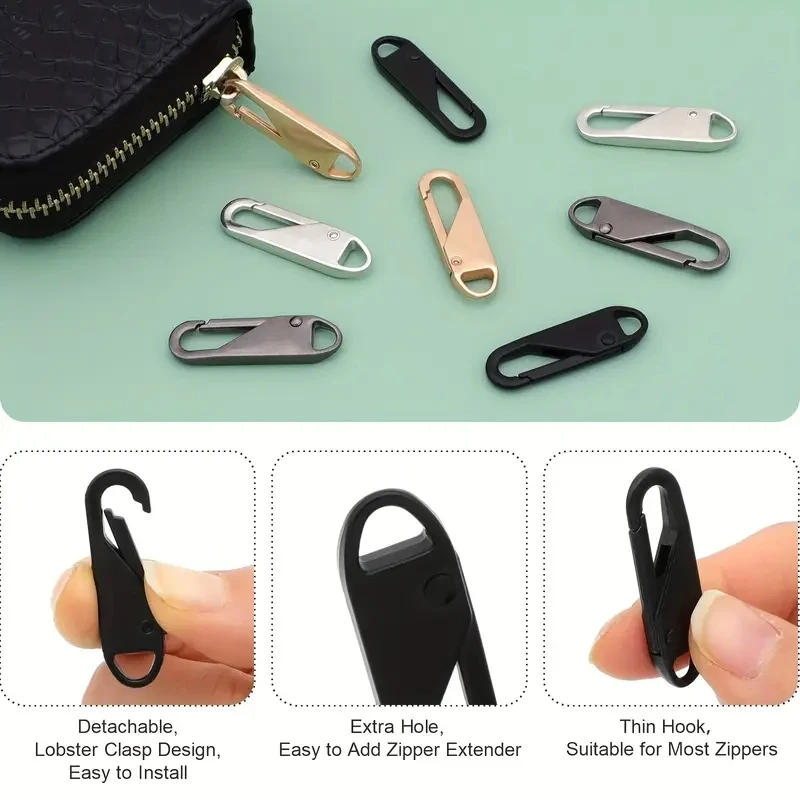 Description Picture 2 of item10Pcs Zipper Slider Puller Instant Zipper Repair Bag kit Replacement Bad Buckle Travel Bag Suitcase Zipper Head DIY Sewing Craft