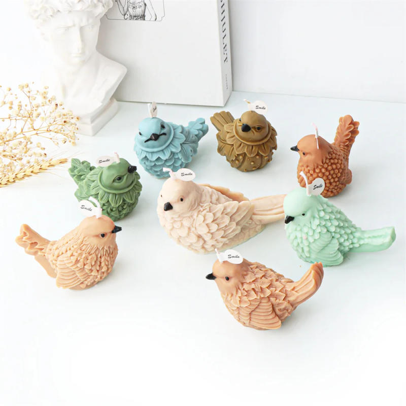 Description Picture 3 of itemMultiple Feather Bird Candle Silicone Mold Diy Scented Soap Modeling Plaster Resin Statue Home Christmas Gift Baking Mould