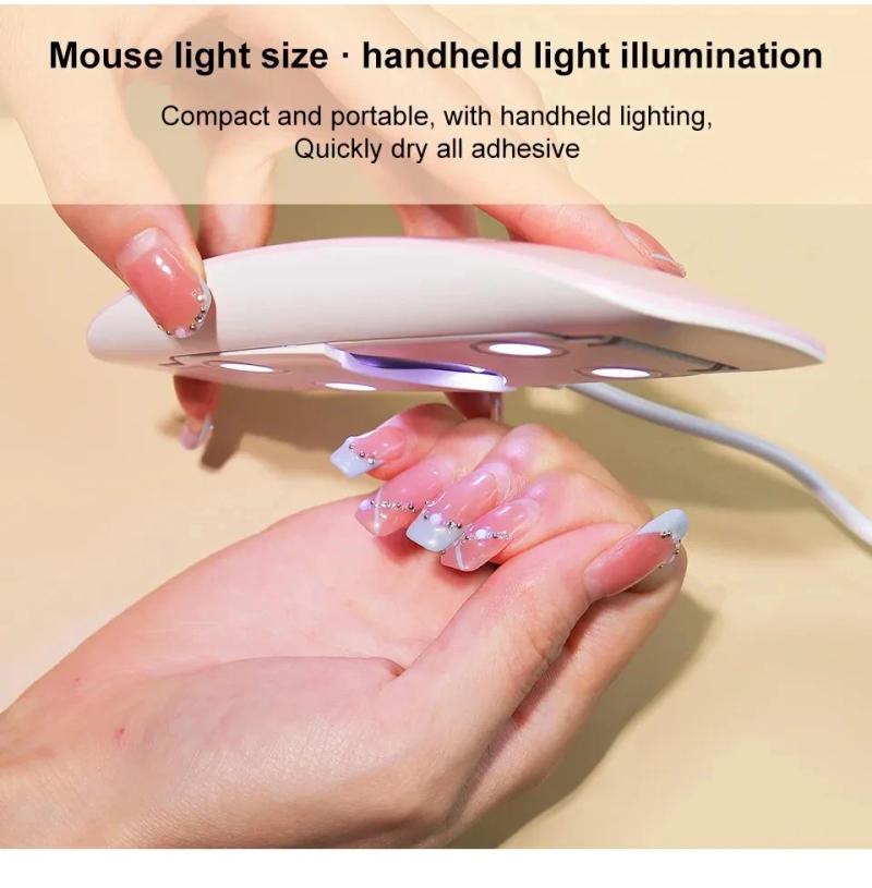 Description Picture 3 of item6W Mini Nail Dryer Machine Portable 6 LED UV Manicure Lamp Home Use Nail Lamp For Drying Polish Varnish With USB Cable