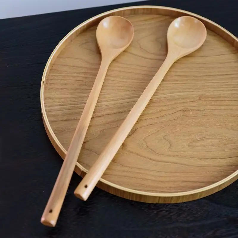 Description Picture 3 of itemStirring cooking spoon, long-handled cooking spoon, wooden milk pot, stir-frying solid wood soup spoon, special for Japanese non