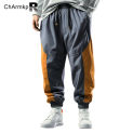 Men Pants ChArmkpR 2024 Summer Patchwork Drawstring Waist Loose Jogger Pants Sweatpant Streetwear Long Trousers Men Clothing