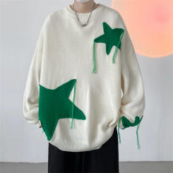 Men's Winter Sweater Knitwear Pullover Knit Harajuku Printed Sweaters Male Clothes Luxury Clothing Korean Popular Clothes New