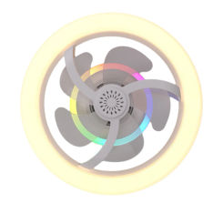 E27 RGB Living Room Fan Lamp Eye Caring Remote Control Ceiling Fans Light Small Fan Light Built-in Aroma for Living Room Bedroom