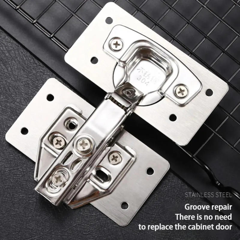 Description Picture 6 of itemStainless Steel Hinge Fixing Plate Kit Cabinet Door Hinge Repair Plate Bracket with Mounting Screw for Kitchen Furniture