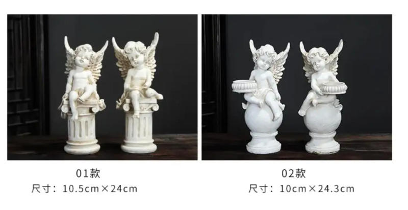 Description Picture 5 of itemEuropean Cute Resin Angel Figurines Decor Garden Table Ornaments Home Room Furnishing Desktop Statues Accessories Wedding Gifts