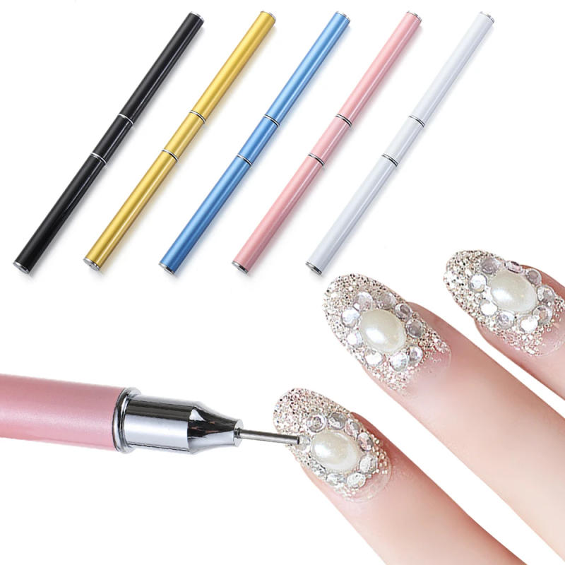 Description Picture 3 of itemColorful Dual-Ended Wax Pencil DIY Nail Art Rhinestone Picker Diamond Point Drill Pen Rhinestone Applicator Nail Tools