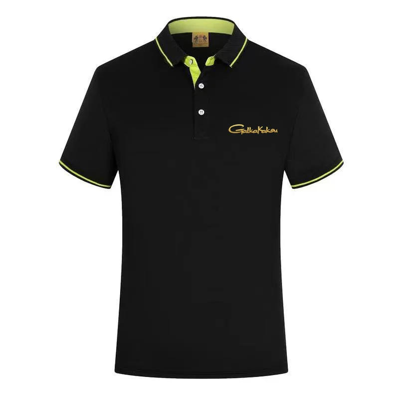 Description Picture 5 of item2022 Color Matching Lapel Brand Solid Clothing Breathable Outdoor Sports Silk Cotton Tops Men Casual Short Sleeve Fishing Shirt