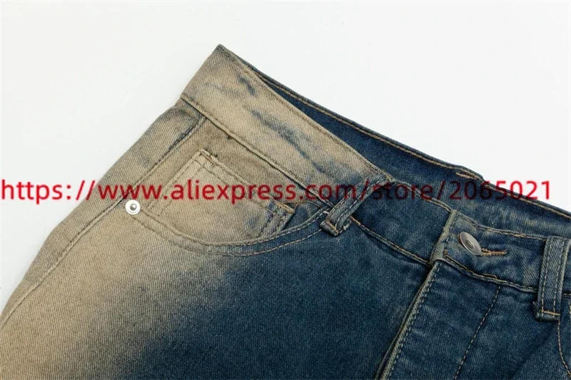 Description Picture 4 of itemBest Quality Multi Zipper Loose Straight Leg Floor Mop Jeans Men Women Kanye West  Denim Pants