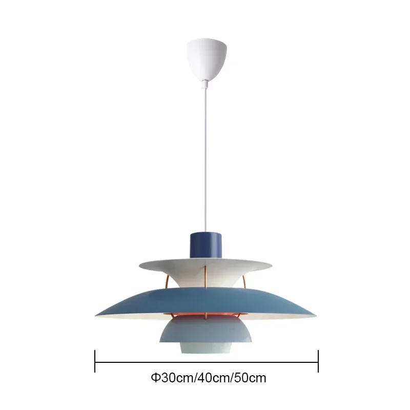 Description Picture 3 of itemDanish Designer Umbrella Ceiling Chandelier Modern Colorful PH5 Led Pendant Lamp Living Room Bedroom Suspended Light Dining Room