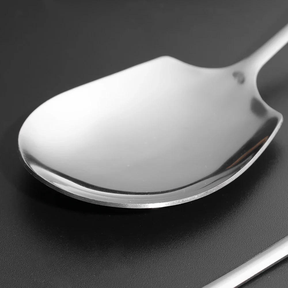 Description Picture 4 of itemLarg Spoon Long Handle Spoons Kitchen Dinner Dish Soup Rice Western Restaurant Bar Public Scoop Stainless Steel Round Head Ladle