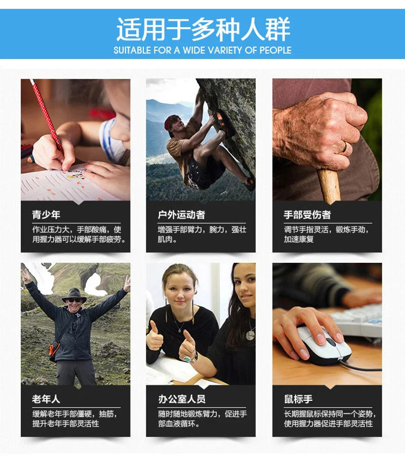 Description Picture 2 of itemHand Gripper Silicone Finger Expander Exercise Hand Grip Wrist Strength Trainer Finger Exerciser Gym Fitness Training Gripper