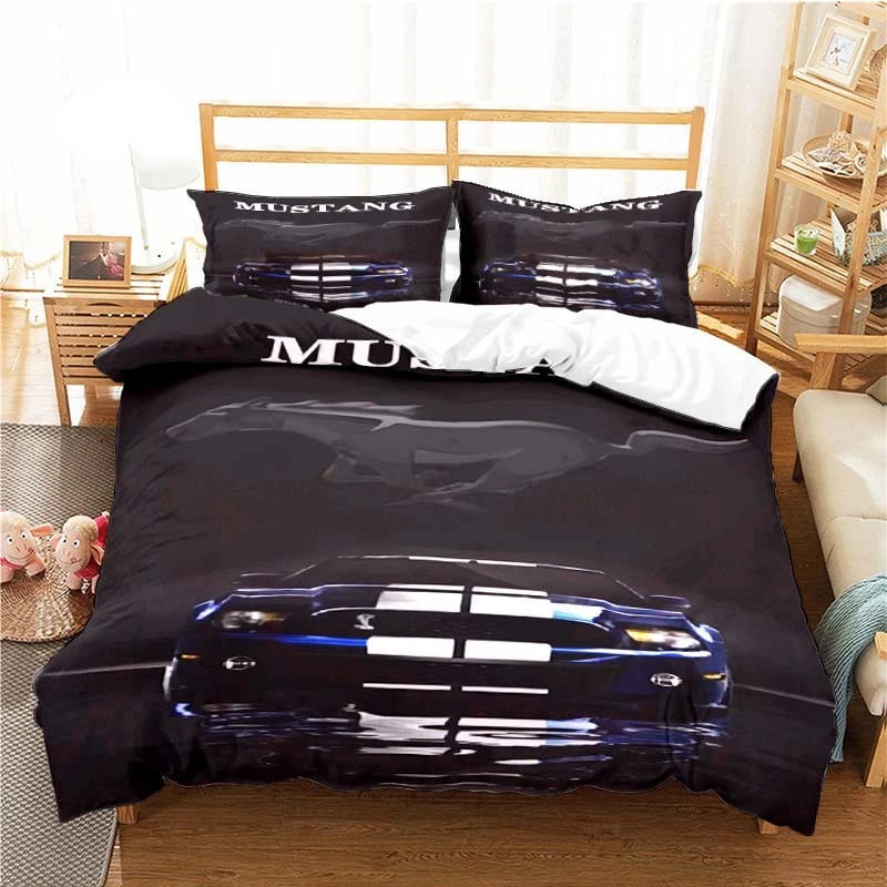 Description Picture 5 of itemMustang Car Pattern Duvet Cover Set Bedding for Aldult Kids Bed Set Game Quilt Cover Comforter Cover Bedding Set