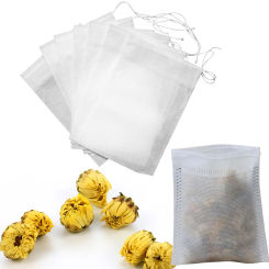 100 Pcs Disposable Tea Bags with Drawstring Non-woven Fabric Tea Infuser Bags Tea Filter Bags for Loose Tea for Kitchen