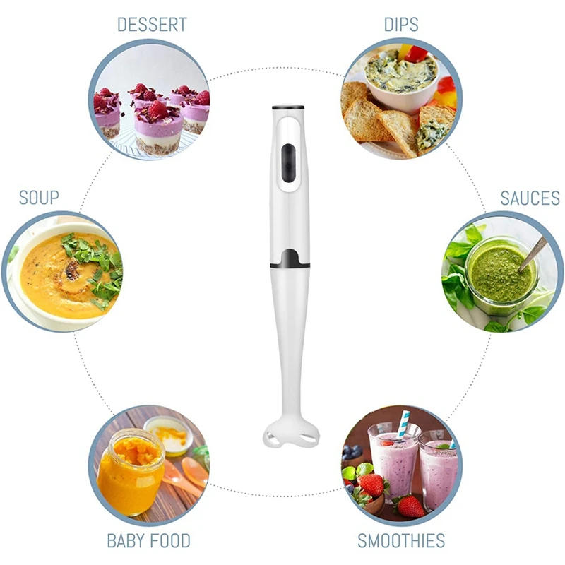 Description Picture 6 of itemImmersion Blender 300-Watt Turbo Stick Hand Blender, Powerful Ice Crushing Design Purees Smoothies, EU Plug