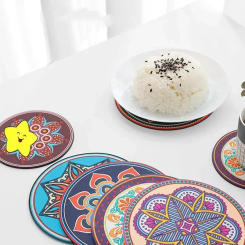 Silicone Hot Pot Pads for Kitchen Round Trivets for Dining Table Cooking Potholders Art Mats Heat Resistant Pot Holders Coaster