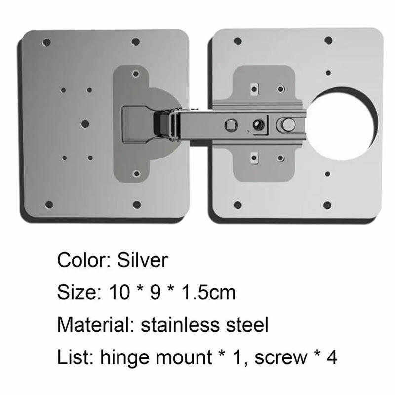 Description Picture 3 of item1/2/4/8PCS Hinge Repair Plate Resistant Stainless Steel Furniture Mounted Plate Cabinet Door Hinges Repair Mount Tool
