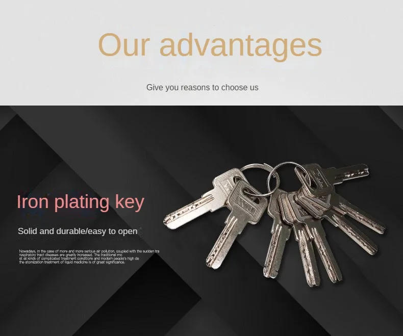 Description Picture 3 of itemLock cylinder outdoor idoor 65MM-120mm lock Core Entrance lock Cylinder door lock 8 keys,Pure copper Double Lock Core cilindros