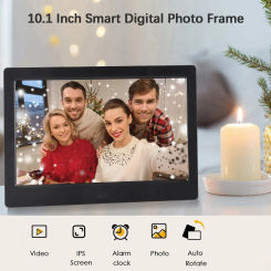 10.1 Inch Digital Photo Frame Desktop Electronic Album Support Photo Video Music Clock Calendar Functions for Family Friend Gift