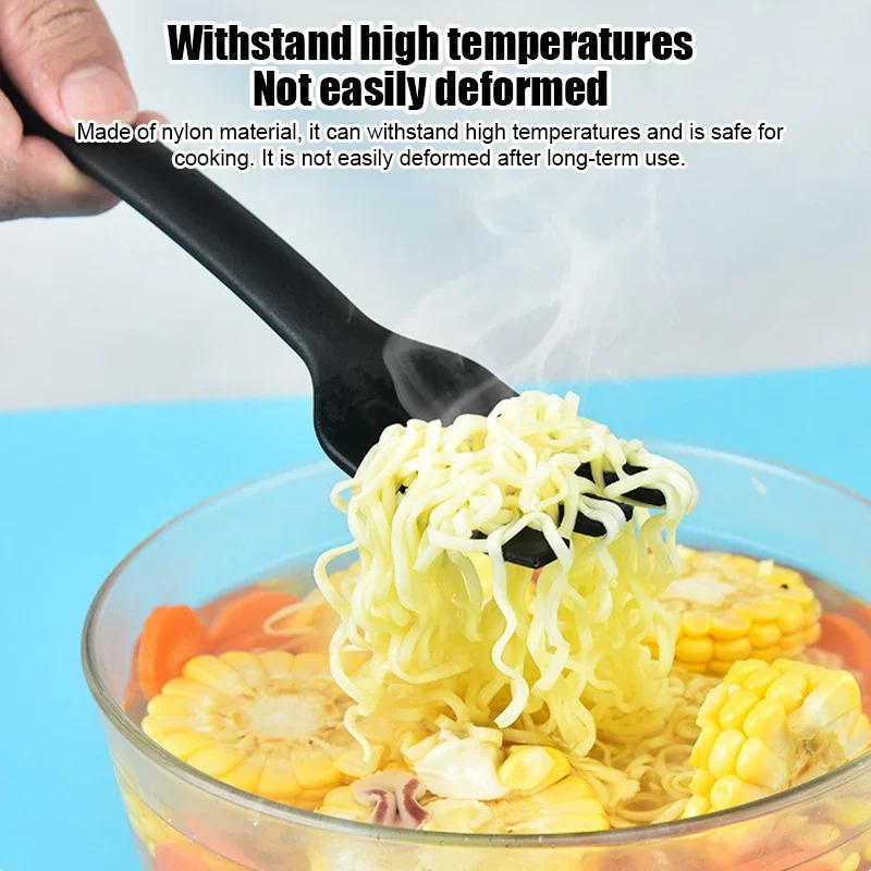 Description Picture 4 of item1/3PCS Nylon Kitchen Utensils Set Kitchen Cooking Tools Slotted Turner Solid Spoon Fork Children Spade Fork Spoon Dinnerware