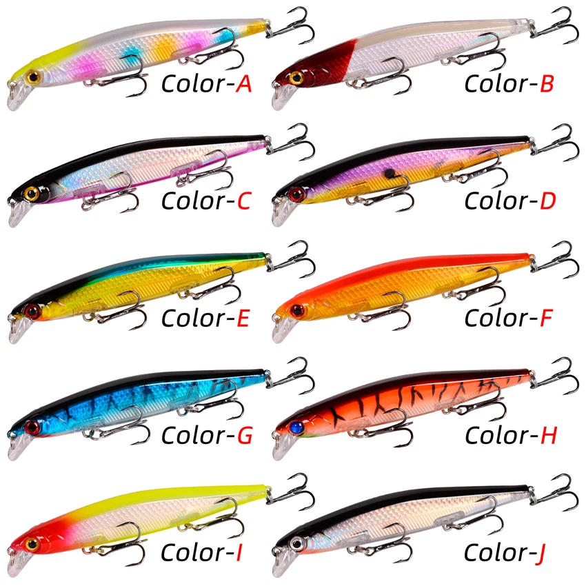 Description Picture 4 of item11cm 12.9g Minnow Fishing Lure Laser Hard Artificial Bait 3D Eyes Fishing Wobblers Pike Carp Bait Crankbaits Fishing Tackle