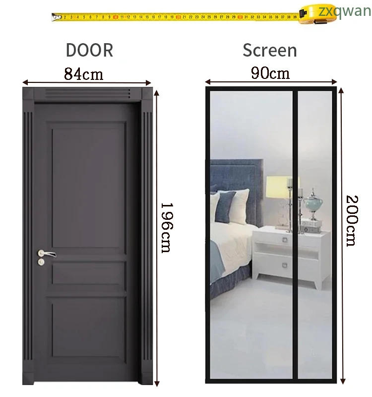 Description Picture 2 of itemCustomized size magnetic mosquito net,summer invisible door curtain,automatic closing,Used in bedrooms,kitchens,and living rooms