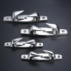 Heavy Dudy Marine 316 Stainless Steel Right and Left 3-holes Boats Fairlead Angled Bow Chocks Yacht Deck Dock Mooring Rope Cleat