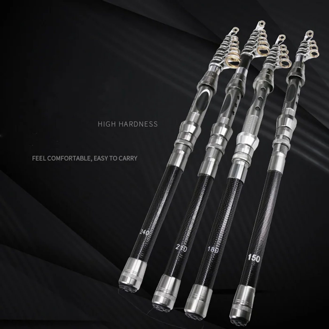 Description Picture 2 of itemDEUKIO Telescopic Rock Fishing Rod Spinning Fly Carp Feeder Carbon Fiber 2.7M 2.4M 2.1M 1.8M 1.5M Mini Travel Rod Reel Seat