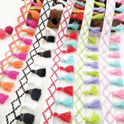 1Yard Lace Ribbon Sewing Trim Tassel Trim Lace Fabric Sewing Fringe Sewing Lace Kintted Fabric Handmade DIY Craft Accessories