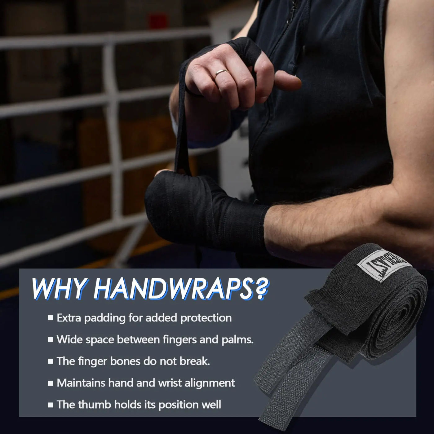 Description Picture 3 of itemCotton Boxing Bandages  Soft & Elastic Hand Wraps for Sanda, Muay Thai, Karate - Protects Fists Wrists & Enhances Fitness