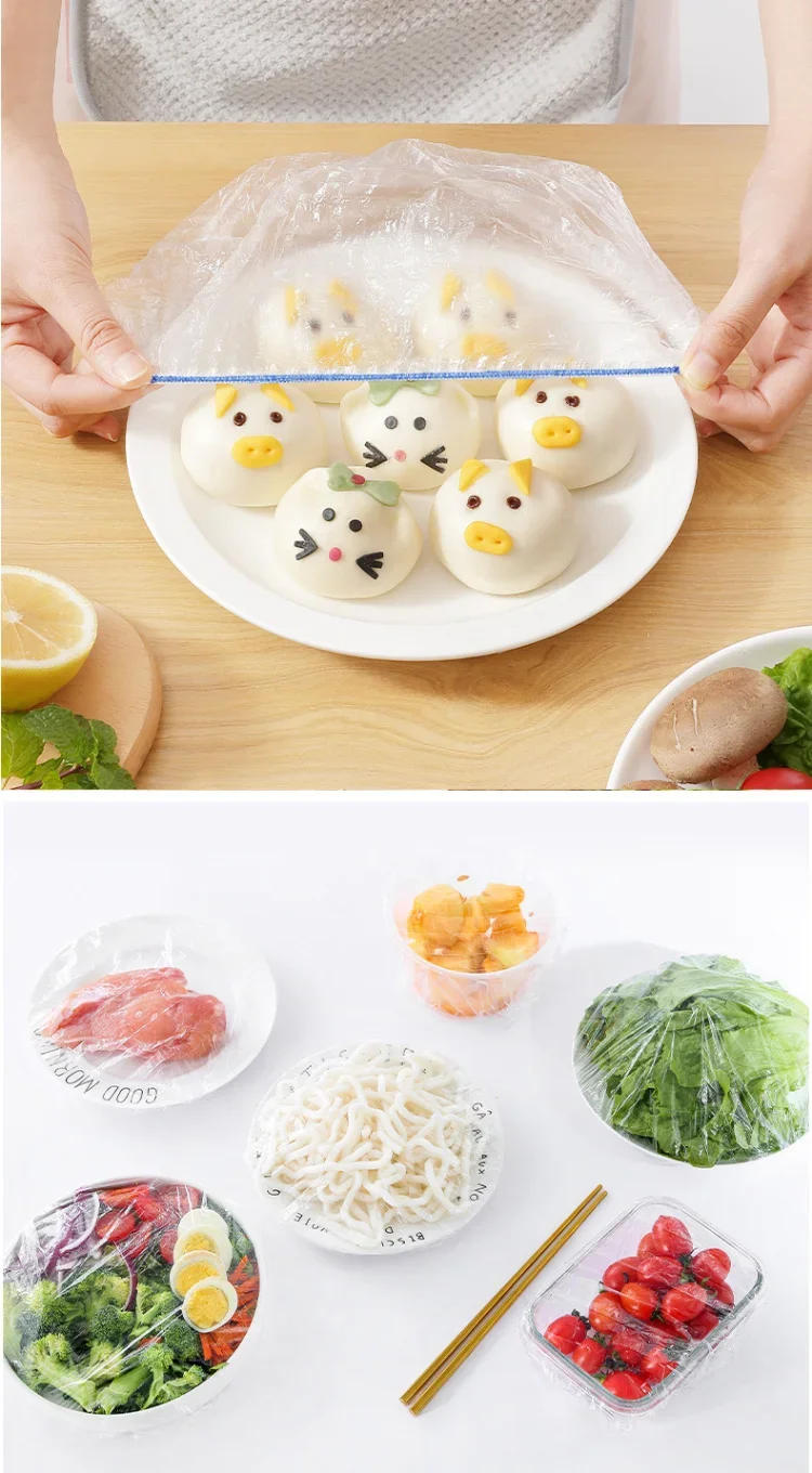 Description Picture 3 of itemColorful Disposable Food Cling Film Kitchen Storage & Organization Food Grade Plastic Bags for Preservation 50/100/200 Pieces