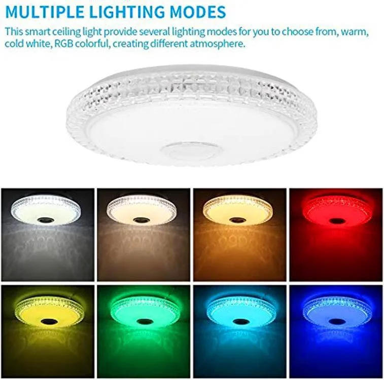 Description Picture 6 of item36W Smart Ceiling Lamp LED Ceiling Light RGB LED Lights Dimmable APP Control bluetooth Home Bedroom Living Room Ambient Light